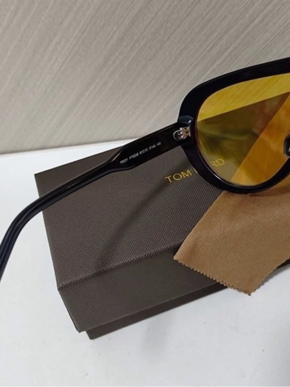 Tom Ford Black Sunglasses with Yellow Lenses